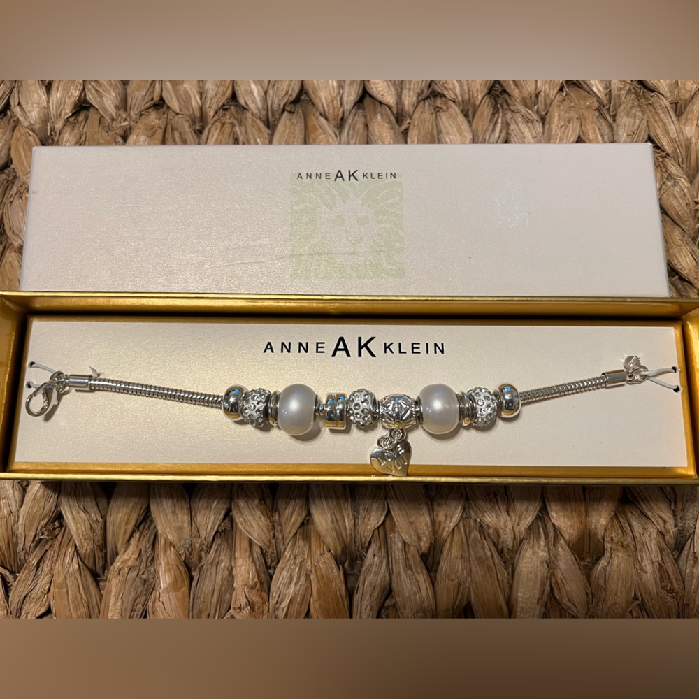 Anne Klein Silver and White Bracelet